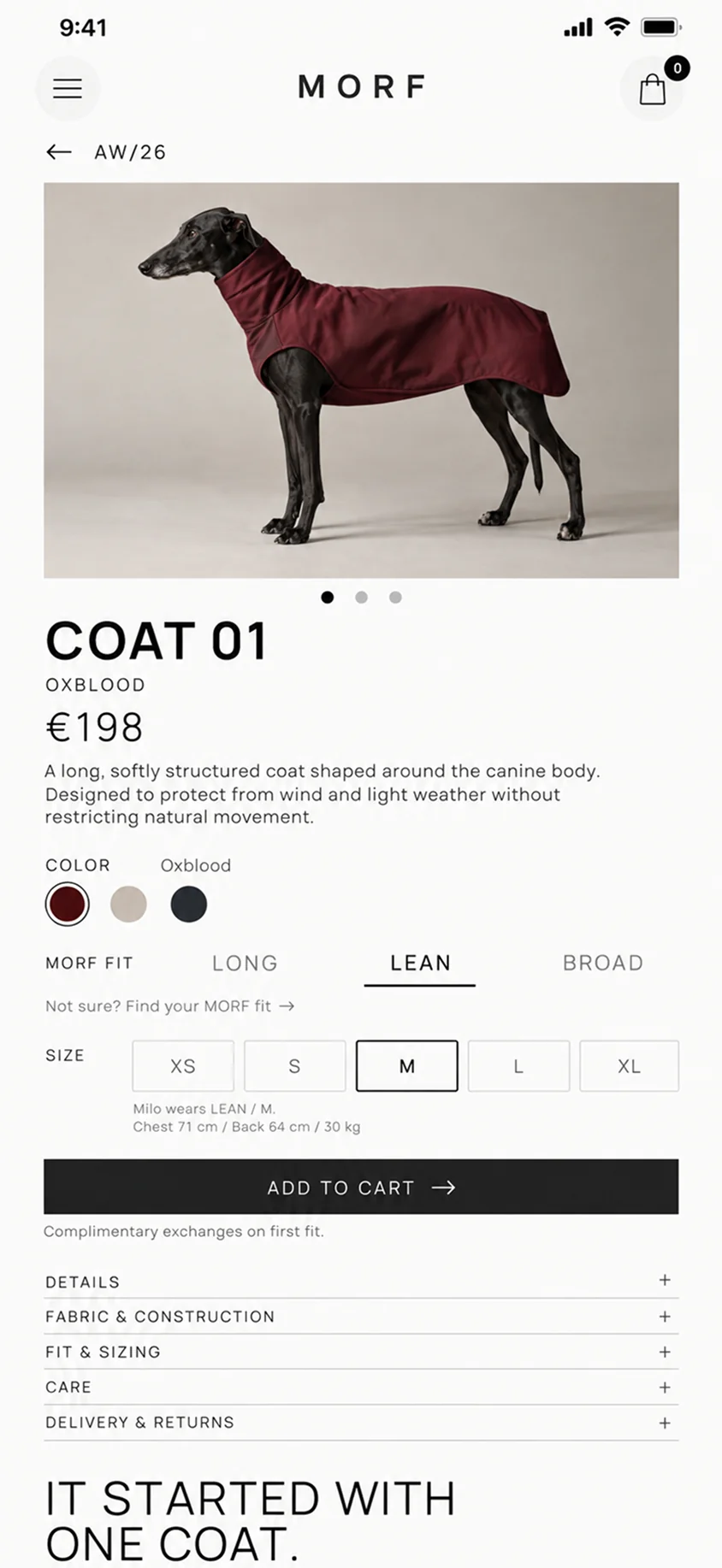 MORF responsive screen layout